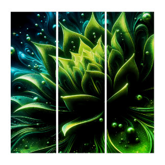 Golden Bloom in the Depths of Twilight Triptych