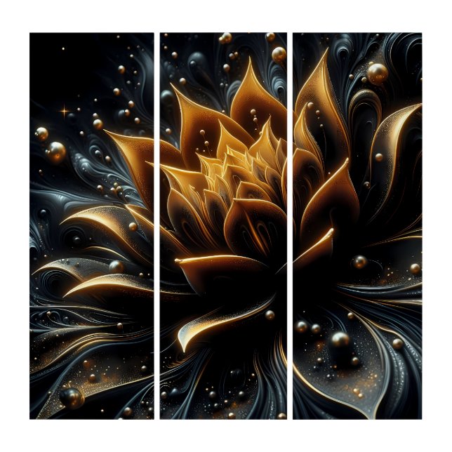 Golden Bloom in the Depths of Twilight Triptych (Front)