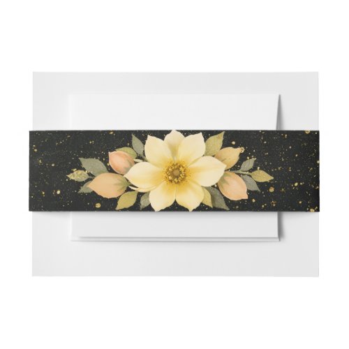 Golden Bloom  Invitation Belly Band