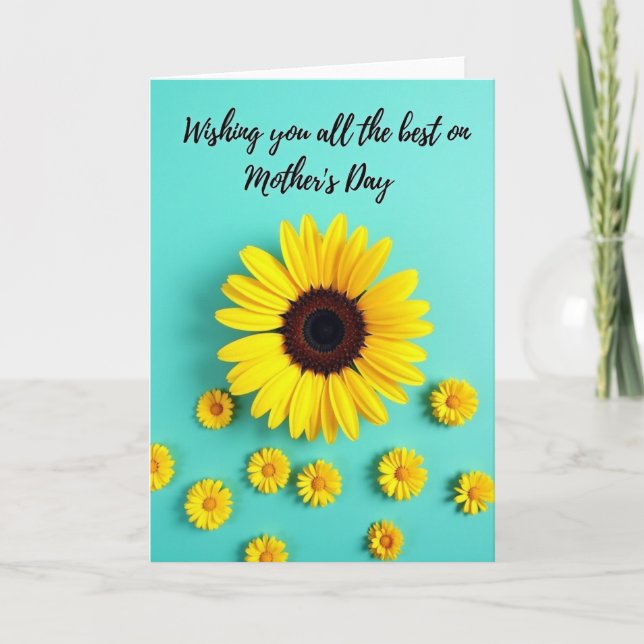 Golden Bloom Mothers Day Note Card (Front)
