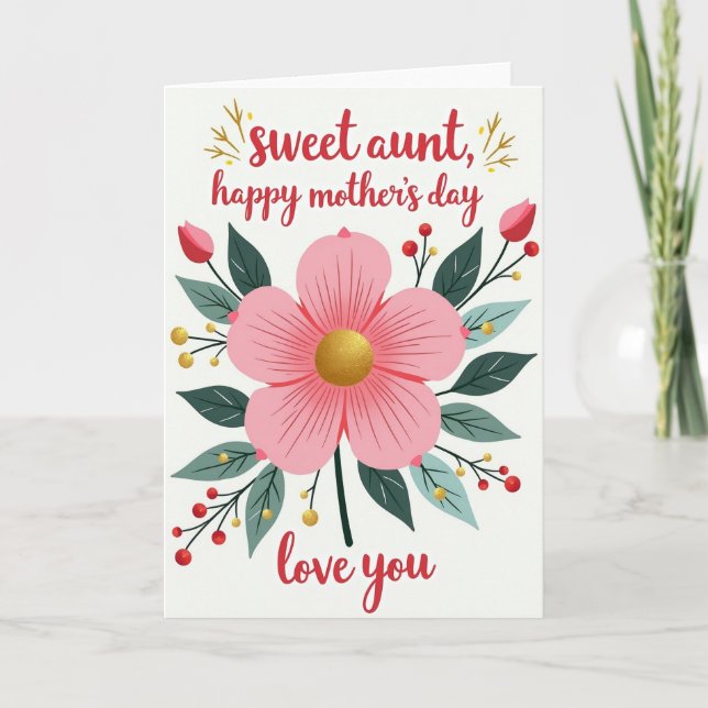 Golden Bloom Mothers Love Card (Front)