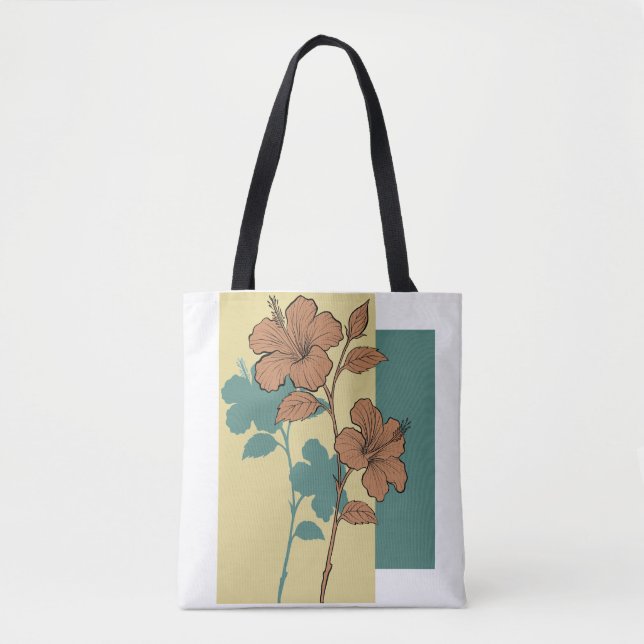 Golden bloom shadow tote bag (Front)