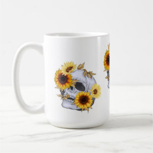 GOLDEN BLOOM SKULL COFFEE MUG