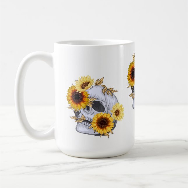 GOLDEN BLOOM SKULL COFFEE MUG (Left)