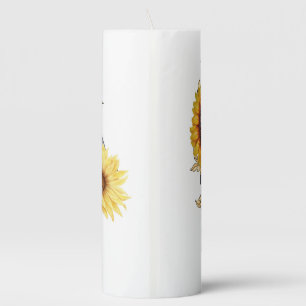 GOLDEN BLOOM SKULL PILLAR CANDLE