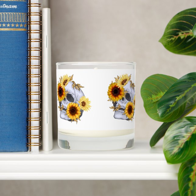 GOLDEN BLOOM SKULL SCENTED CANDLE (Shelf)