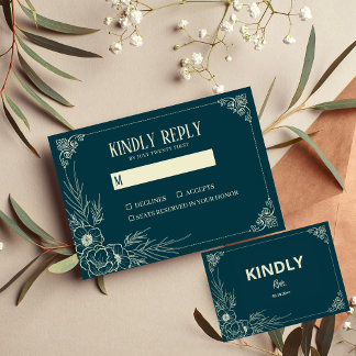 Golden Bloom Wedding Response Card