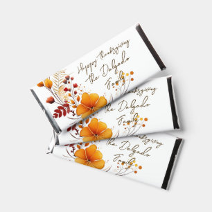 Golden Blooms & Grateful Wishes Custom Hershey Bar Favors