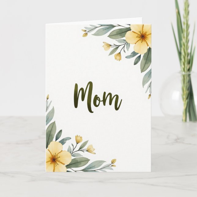 Golden Blooms Mom Message Card (Front)