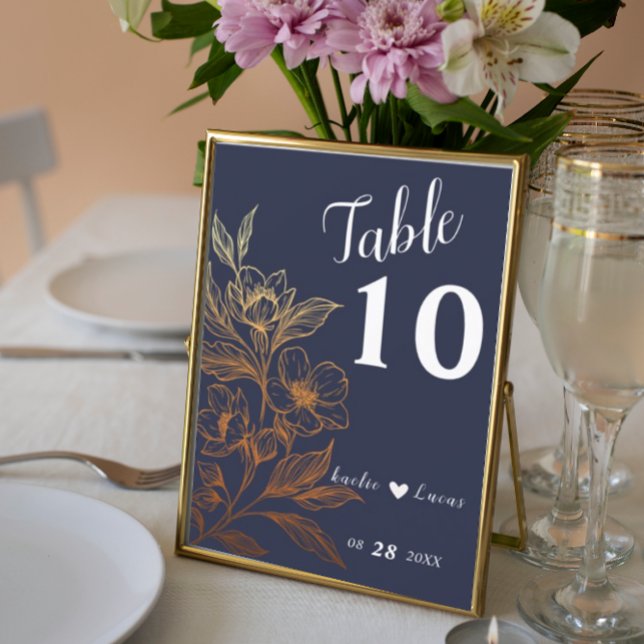 "Golden Blooms Of Love" | Wedding Table Number  (Creator Uploaded)