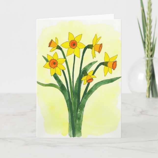 Golden Blooms Springtime Card (Front)