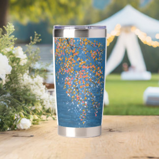 Golden Blossom Cascade Insulated Tumbler