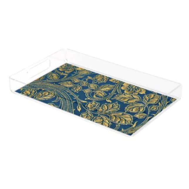 Golden Blossom Elegance  Acrylic Tray  (Creator Uploaded)