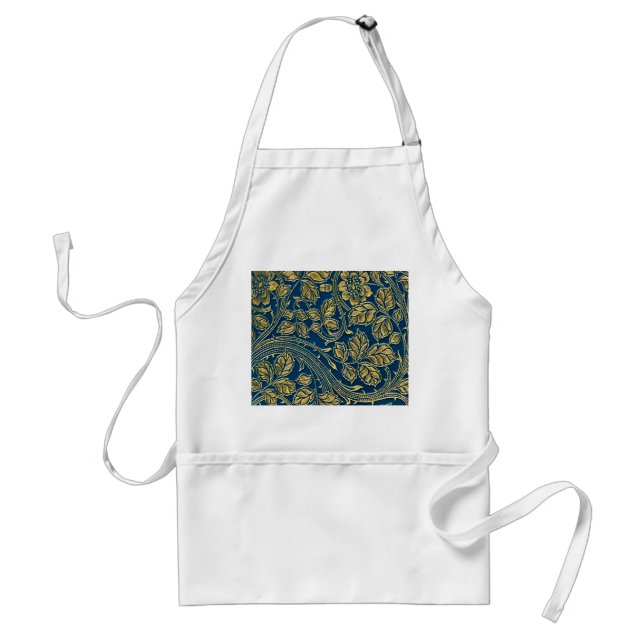 Golden Blossom Elegance Adult Apron (Front)