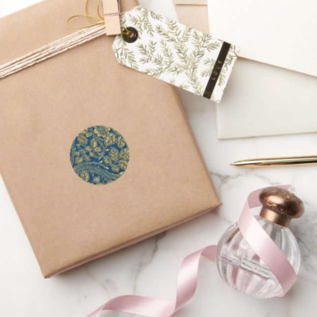 Golden Blossom Elegance  Classic Round Sticker (Creator Uploaded)