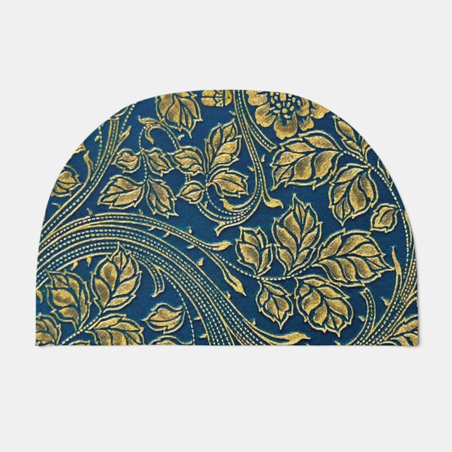 Golden Blossom Elegance Door Mat (Front)
