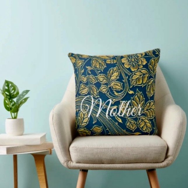 Golden Blossom Elegance Throw Pillow (Creator Uploaded)