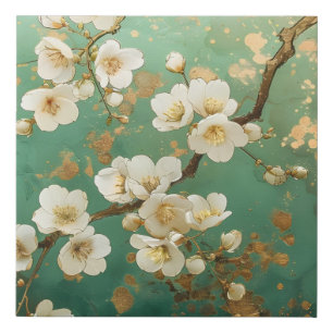 Golden Blossom Serenity Wrapped Canvas wall art