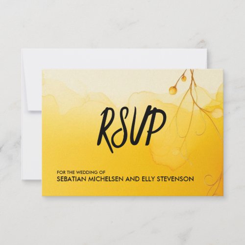 Golden Blossom Wedding Response Card