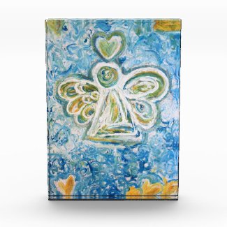 Golden Blue Angel Art Custom Paperweight