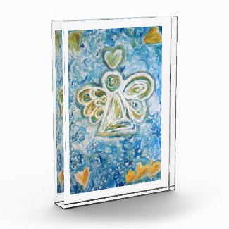 Golden Blue Angel Art Custom Paperweight