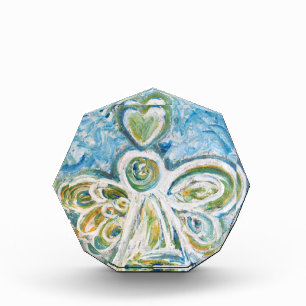 Golden Blue Angel Art Custom Paperweights Acrylic Award