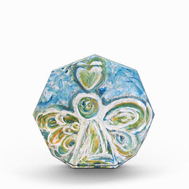 Golden Blue Angel Art Custom Paperweights Acrylic Award (Front)