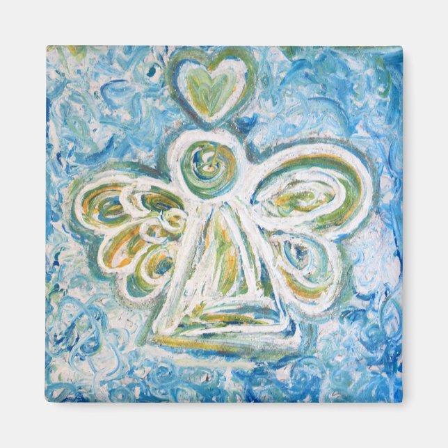 Golden Blue Angel Magnet (Front)