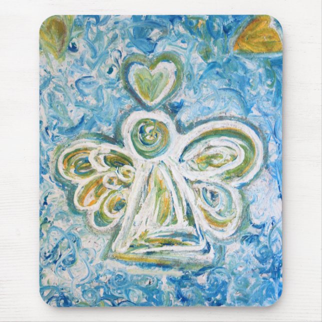 Golden Blue Angel Mousepad (Front)