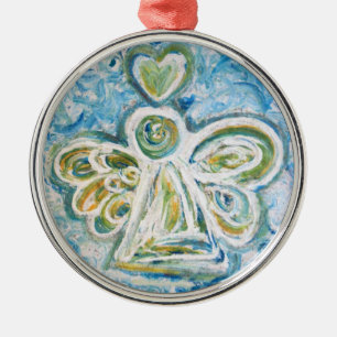 Golden Blue Angel Ornament