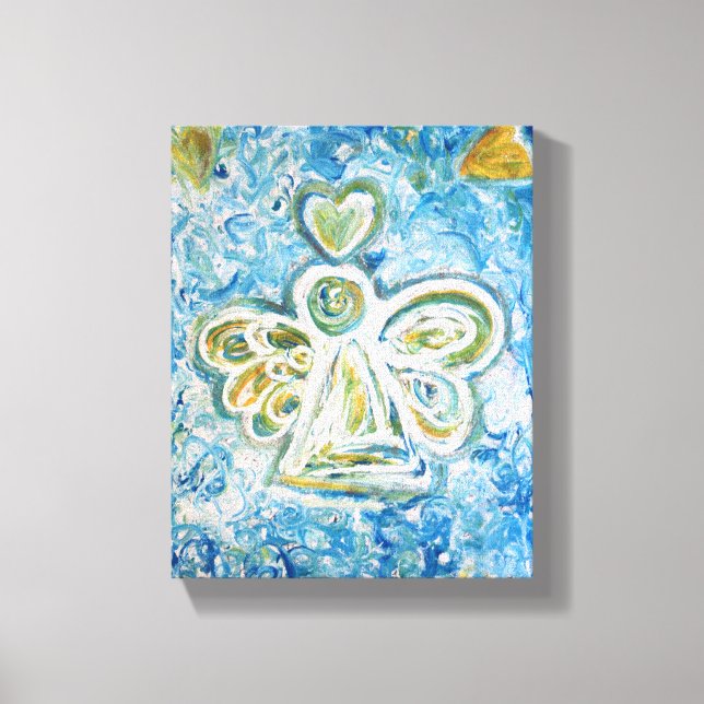 Golden Blue Angel Painting Wrapped Canvas Art (Front)