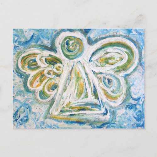 Golden Blue Angel Postcard