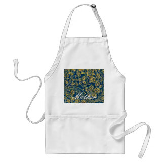 Golden Blue Elegance  Adult Apron