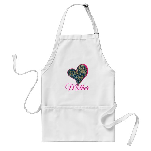Golden Blue Elegance Adult Apron (Front)