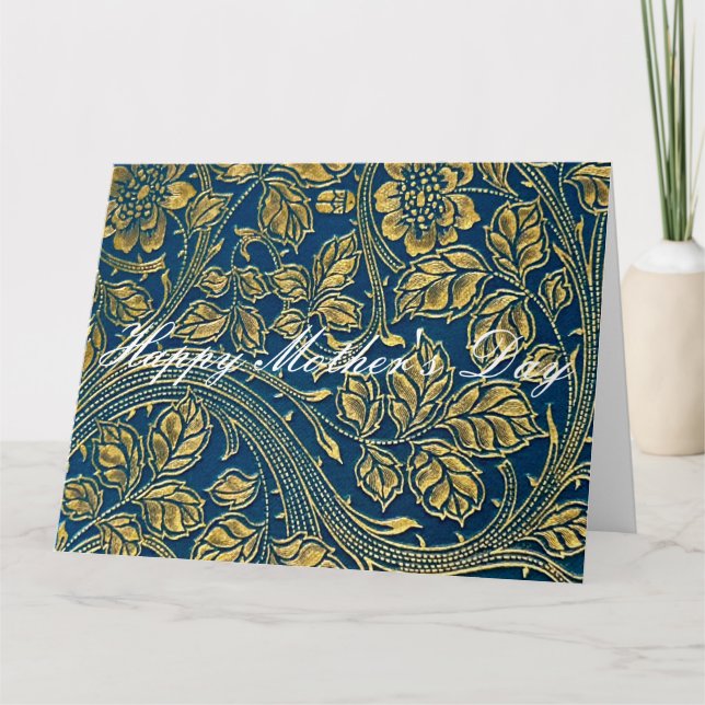 Golden Blue Elegance Card (Front)