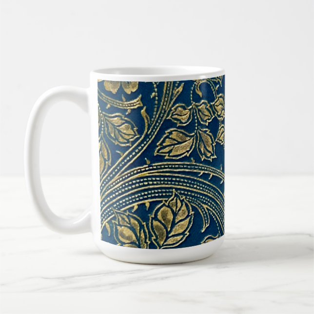 Golden Blue Elegance Coffee Mug (Left)