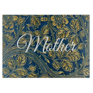 Golden Blue Elegance Cutting Board