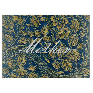 Golden Blue Elegance Cutting Board