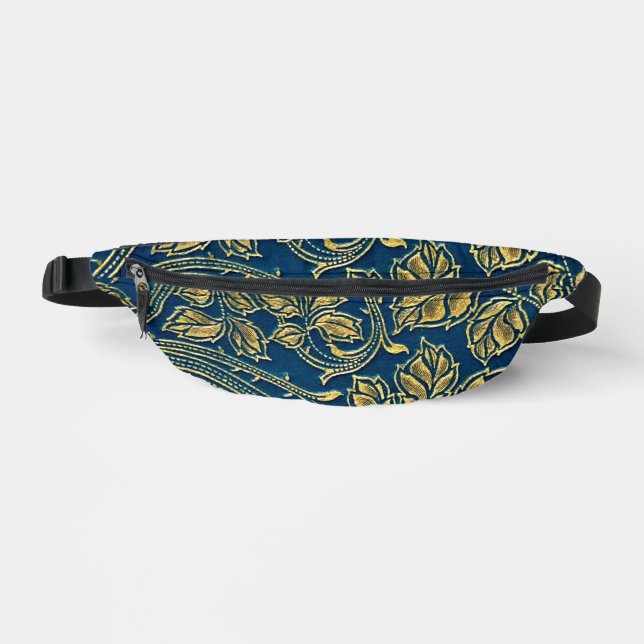 Golden Blue Elegance Fanny Pack (Front)