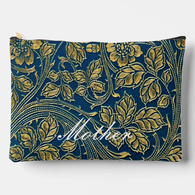 Golden Blue Elegance Print Cut Sew Bag (Front)
