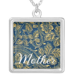 Golden Blue Elegance Silver Plated Necklace