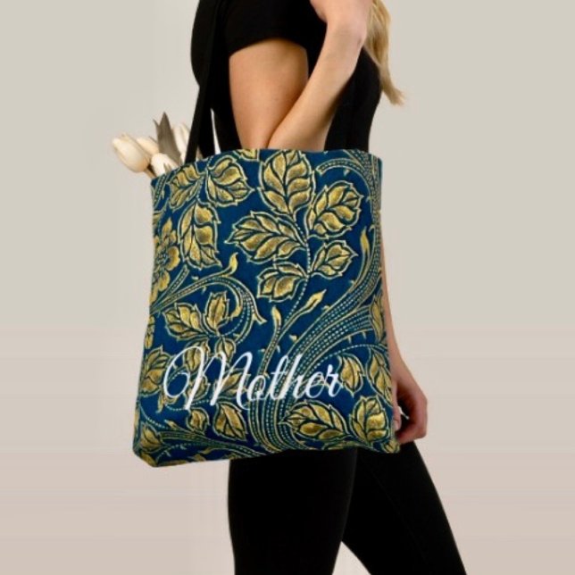 Golden Blue Elegance  Tote Bag (Chic tote bag for Mom—perfect for errands, shopping, and showing love this Mother’s Day.)