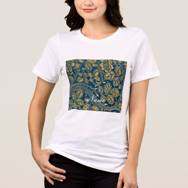 Golden Blue Elegance  Tri-Blend Shirt (Front)