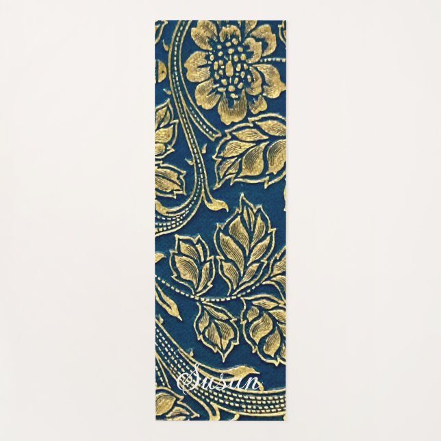 Golden Blue Elegance Yoga Mat (Front)