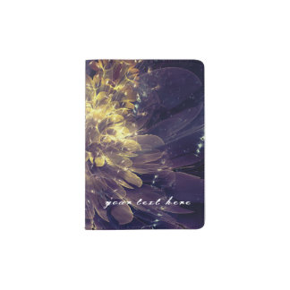 Golden Blue Flower | Custom Passport Holder