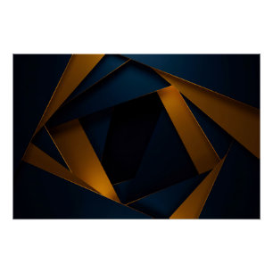 Golden Blue Labyrinth Poster