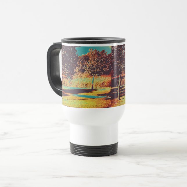 Golden Blue Travel Mug (Front Left)