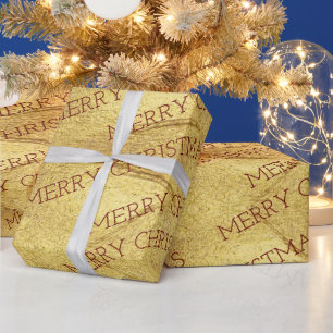 Golden blush and burgundy Christmas Wrapping Paper