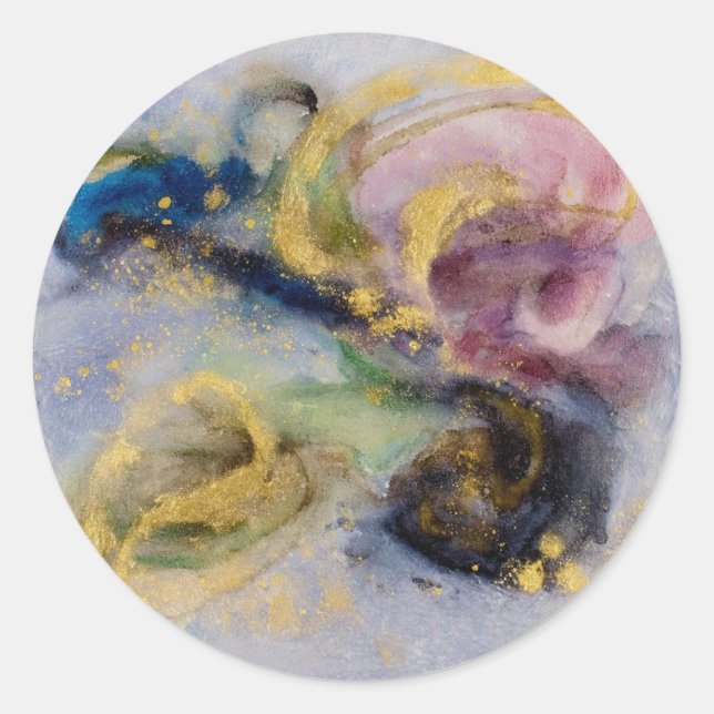 Golden blush dream classic round sticker (Front)