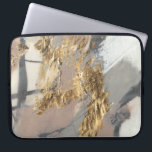 Golden Blush Laptop Sleeve<br><div class="desc">Golden Blush II by Jennifer Goldberger. Features muted grey and pinkish tones brushed across a neutral background. Gold foil is accented over the design.</div>
